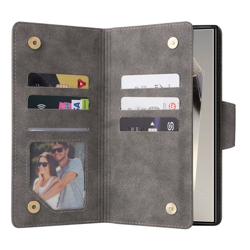 Kotelot Samsung Galaxy S25 Ultra 5g Mokkanahkakuvioinen Lompakko Hihnalla