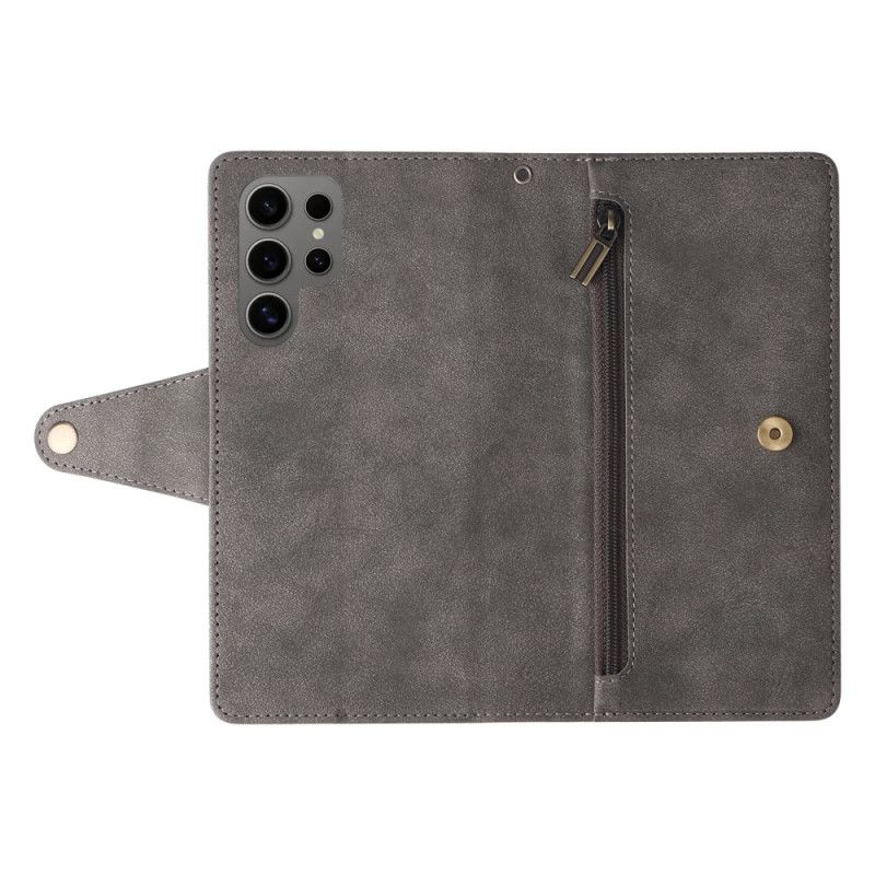 Kotelot Samsung Galaxy S25 Ultra 5g Mokkanahkakuvioinen Lompakko Hihnalla