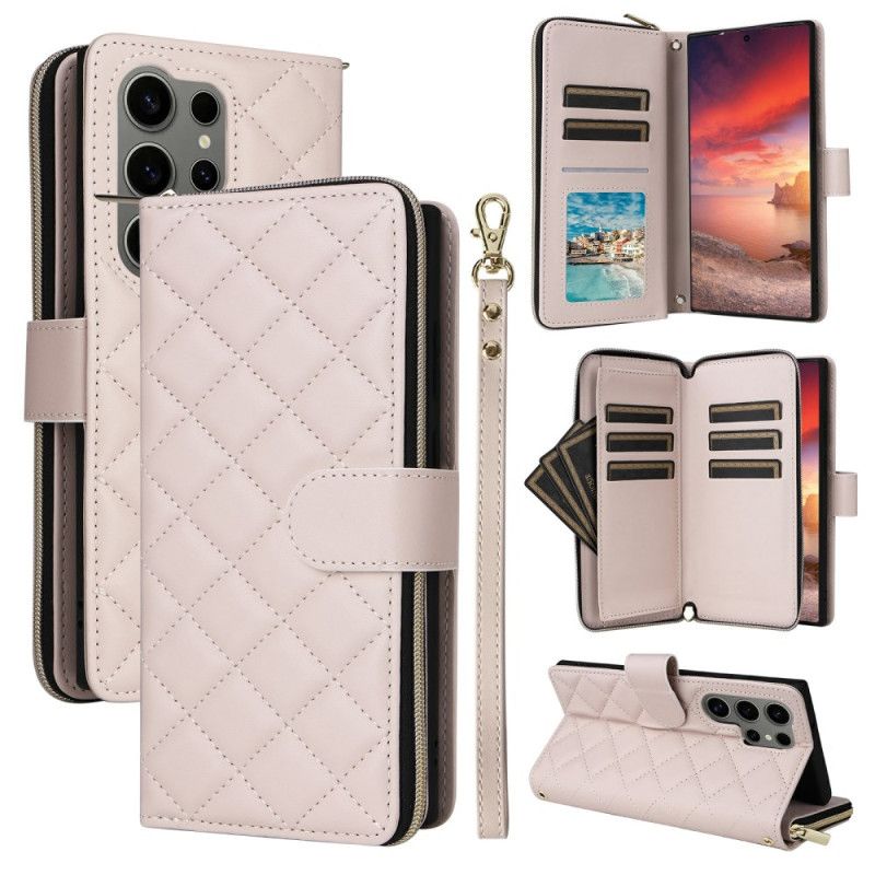 Kotelot Samsung Galaxy S25 Ultra 5g Tikattu Lompakko Hihnalla Ja Olkahihnalla