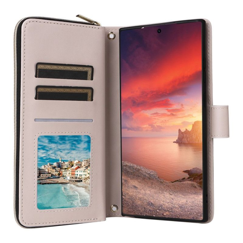 Kotelot Samsung Galaxy S25 Ultra 5g Tikattu Lompakko Hihnalla Ja Olkahihnalla