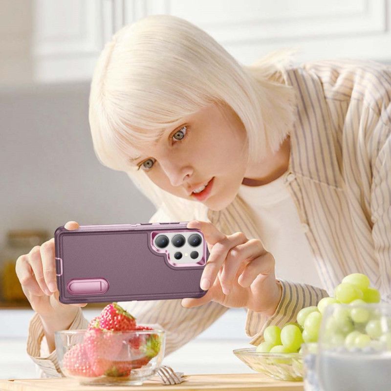 Kuori Samsung Galaxy S25 Ultra 5g 3-in-1-suoja Jalustalla Suojakuori