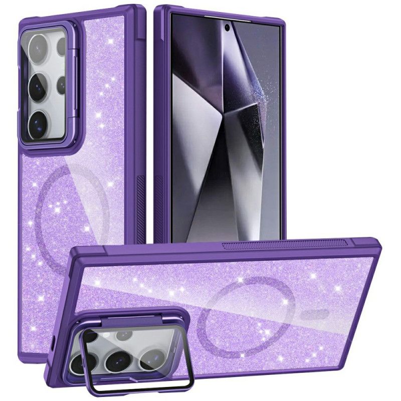 Kuori Samsung Galaxy S25 Ultra 5g Kimallus Sisäänrakennetulla Jalustalla Suojakuori