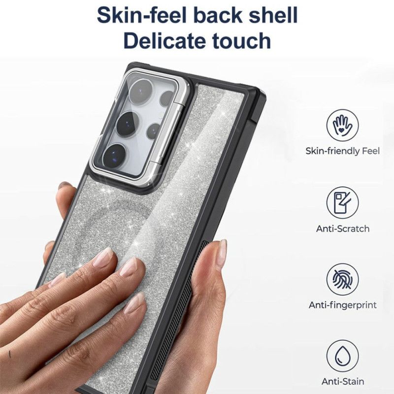 Kuori Samsung Galaxy S25 Ultra 5g Kimallus Sisäänrakennetulla Jalustalla Suojakuori