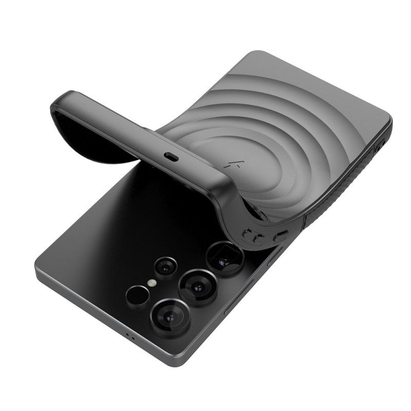 Kuori Samsung Galaxy S25 Ultra 5g Magsafe-yhteensopiva Aaltoileva Muotoilu Jalustalla Suojakuori