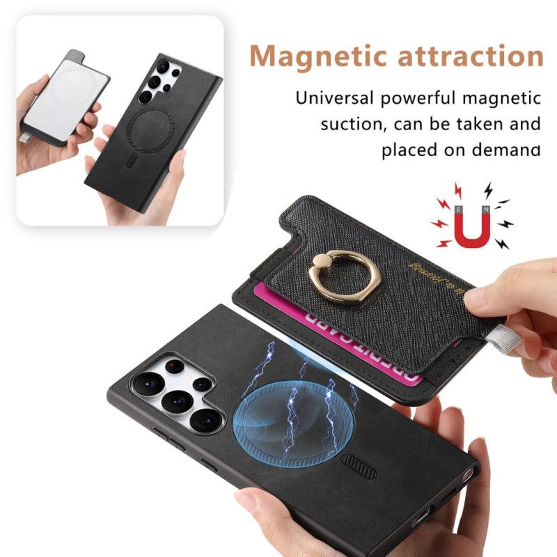 Kuori Samsung Galaxy S25 Ultra 5g Mokkanahkainen Irrotettava Korttikotelo Suojakuori