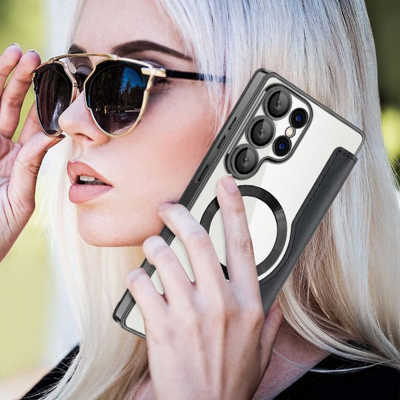 Nahkakotelo Samsung Galaxy S25 Ultra 5g Magsafe-yhteensopiva Tikattu