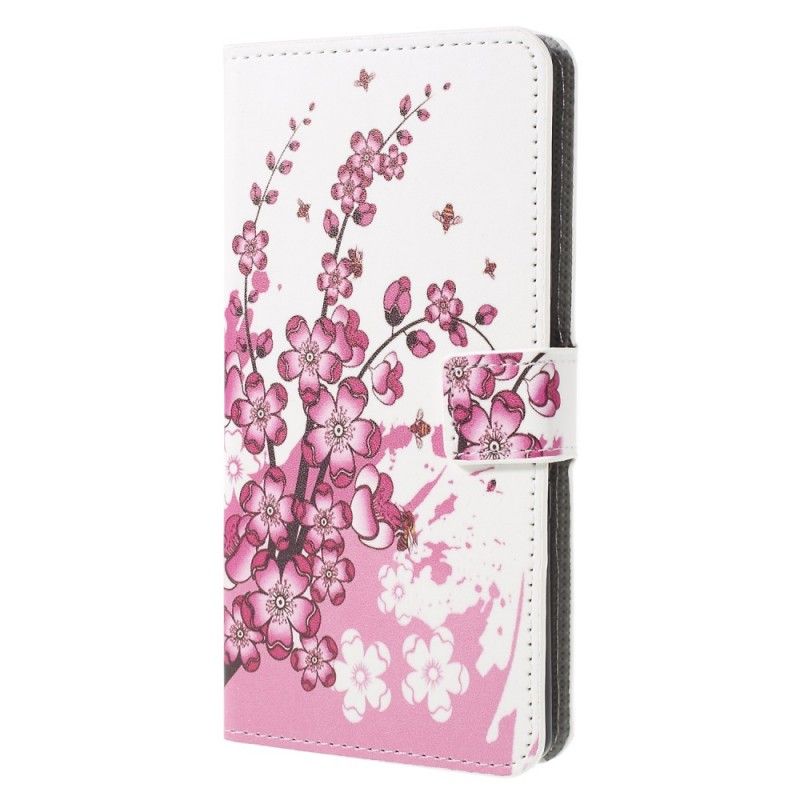 Suojakuori Sony Xperia 10 Violetti Trooppiset Kukat