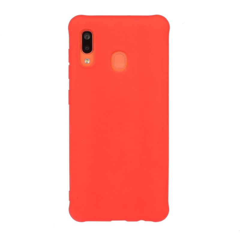 Kuori Samsung Galaxy A40 Punainen Musta Yksivärinen Matta Silikoni Suojakuori