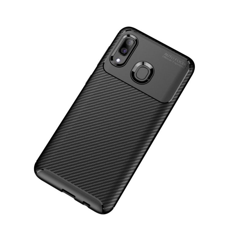 Kuori Samsung Galaxy A40 Tummansininen Musta Joustava Hiilikuiturakenne