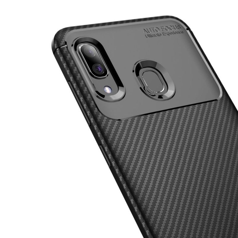 Kuori Samsung Galaxy A40 Tummansininen Musta Joustava Hiilikuiturakenne
