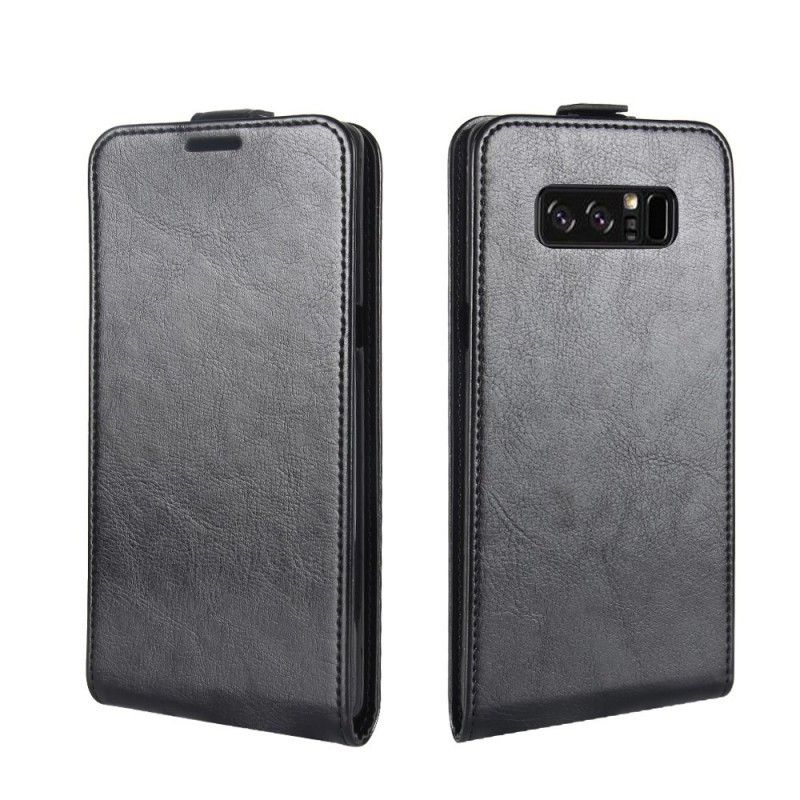 Flip Case Samsung Galaxy Note 8 Punainen Musta Taitettava Nahkaefekti