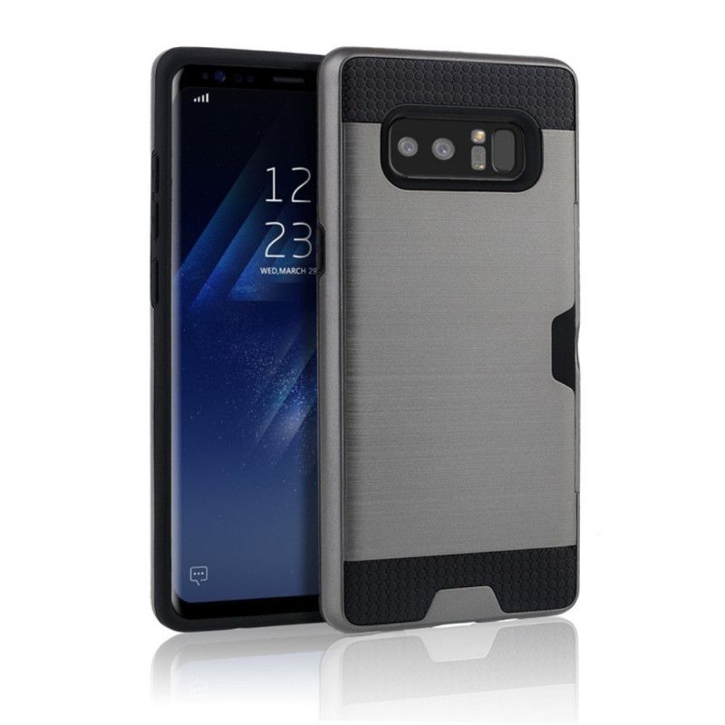Kuori Samsung Galaxy Note 8 Hopea Harjattu Korttikotelo