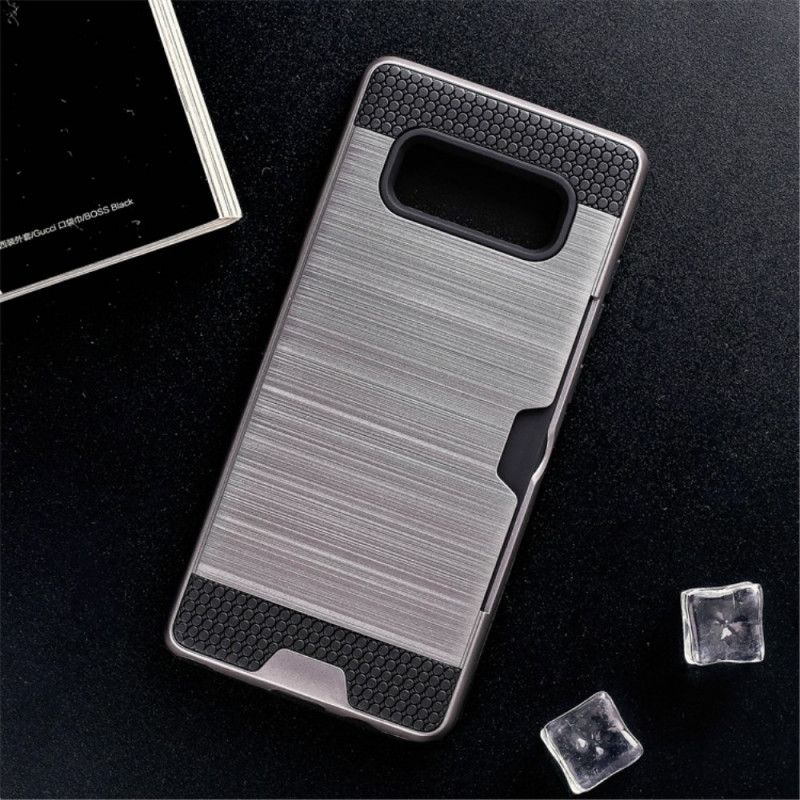 Kuori Samsung Galaxy Note 8 Hopea Harjattu Korttikotelo