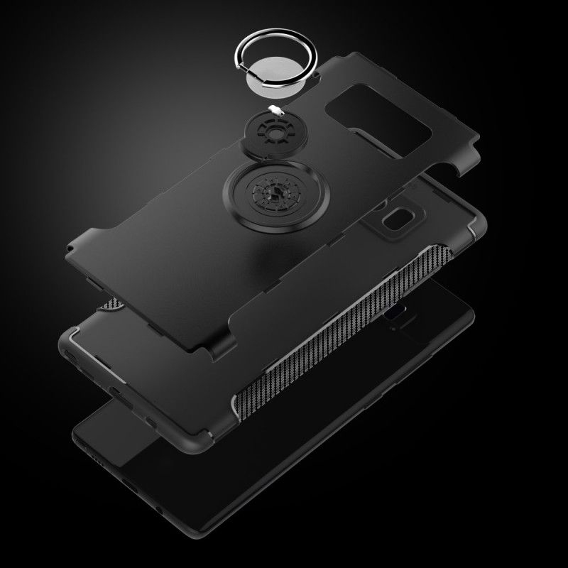 Kuori Samsung Galaxy Note 8 Tummansininen Musta Hybridirakenne Renkaalla