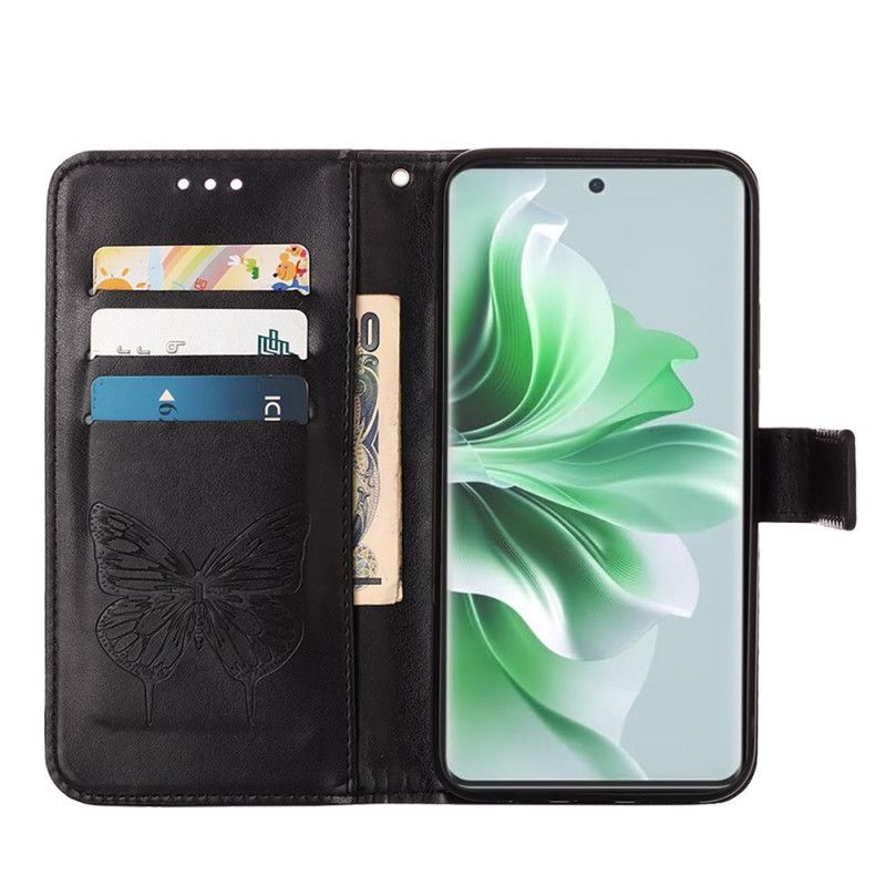 Kotelot Oppo Reno 11 5g Kukkaperhonen Hihnalla