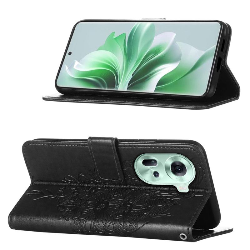 Kotelot Oppo Reno 11 5g Kukkaperhonen Hihnalla