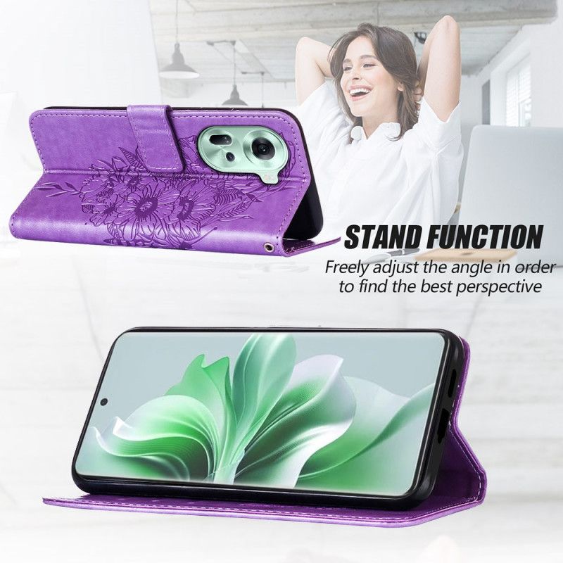 Kotelot Oppo Reno 11 5g Kukkaperhonen Hihnalla
