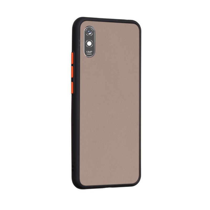 Case Kuoret Xiaomi Redmi 9A Punainen Musta Puhelinkuoret Hybridisilikonivanteen Muotoilu