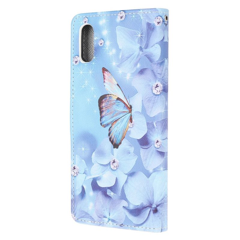 Kotelot Xiaomi Redmi 9A Timanttiperhosia. Joissa On Remmi Suojakuori