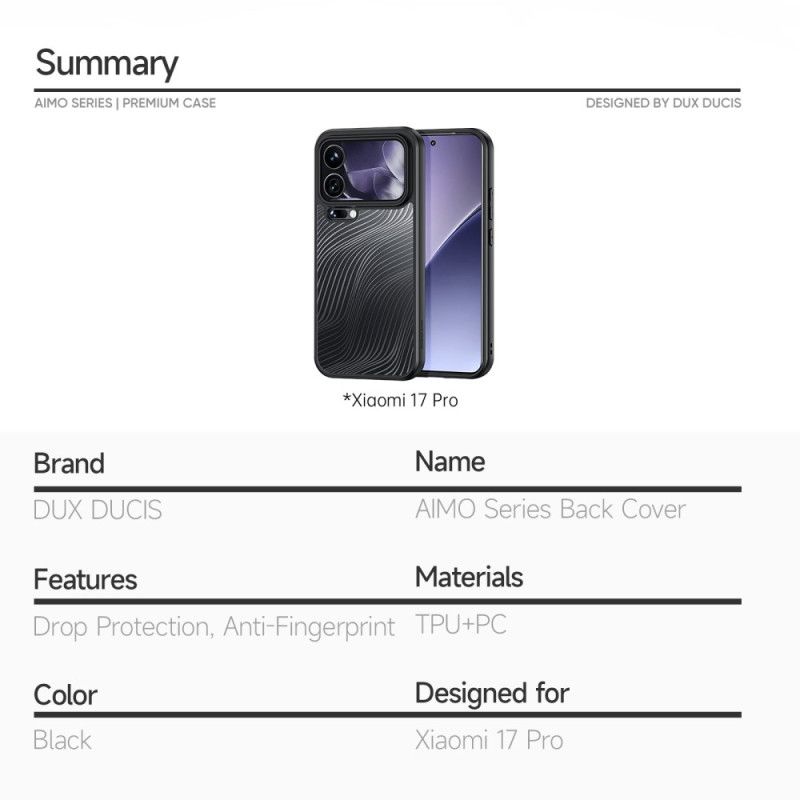Puhelinkuoret Xiaomi 17 Pro Aimo-sarja Dux Ducis