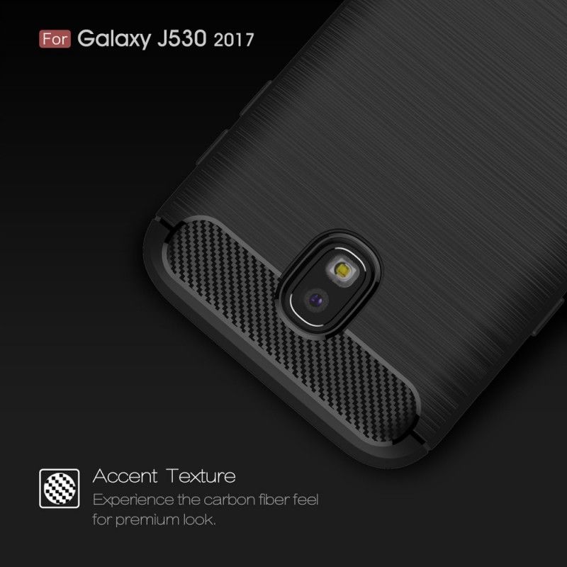 Kuori Samsung Galaxy J5 2017 Punainen Musta Harjattu Hiilikuitu Suojakuori