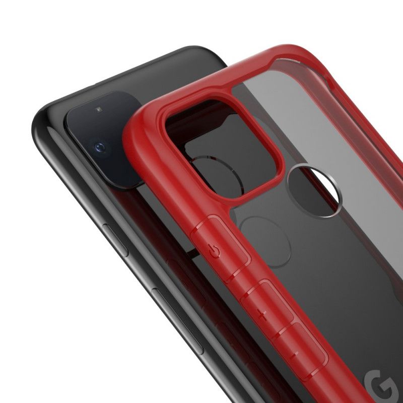 Kuori Google Pixel 4A 5G Punainen Musta Viistetty Reuna-Hybridi