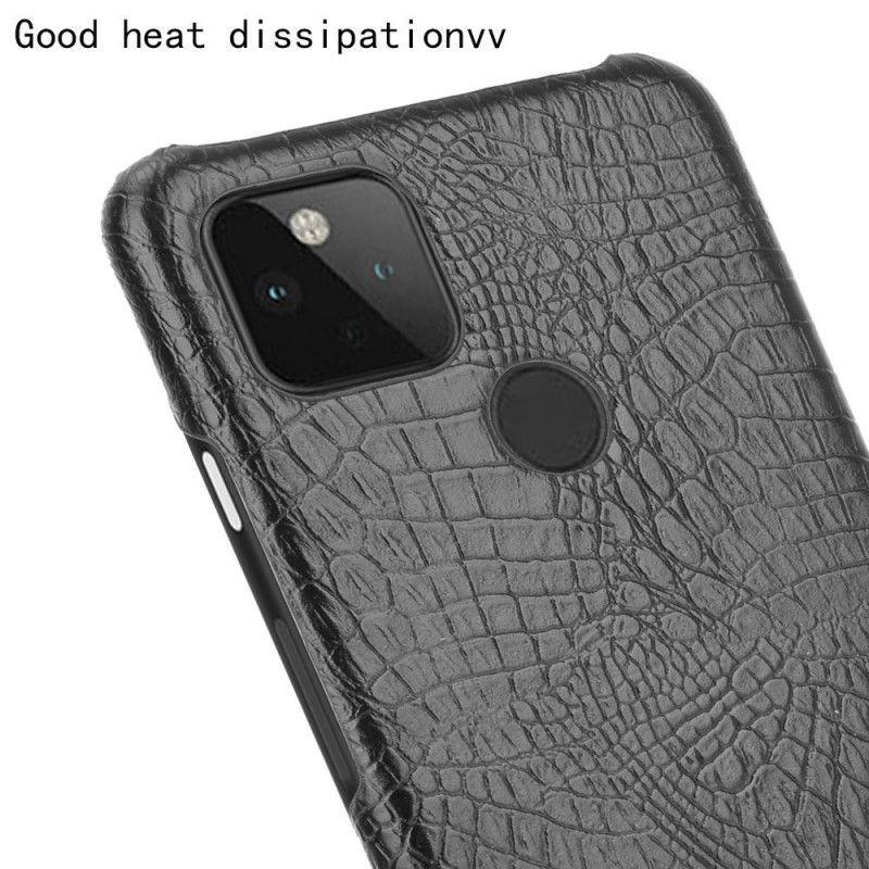Kuori Google Pixel 4A 5G Valkoinen Musta Krokotiilin Ihovaikutus Suojakuori