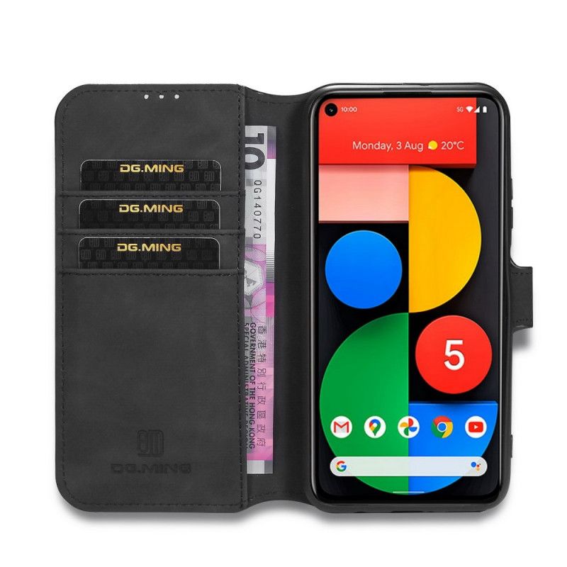 Nahkakotelo Google Pixel 4A 5G Harmaa Musta Puhelinkuoret Retro Dg. Vaimennus
