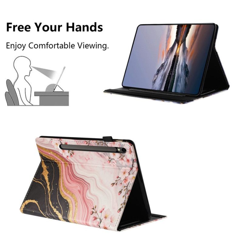 Kotelot Samsung Galaxy Tab S10 Fe Marmorikukkakuvio Suojakuori
