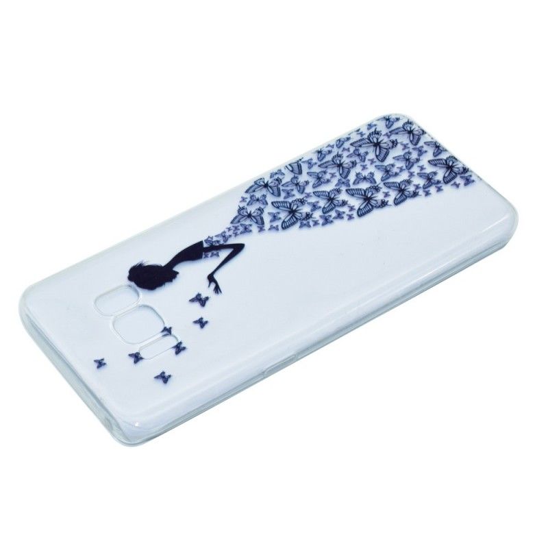 Kuori Samsung Galaxy S8 Läpinäkyvä Mekko. Jossa Perhosia