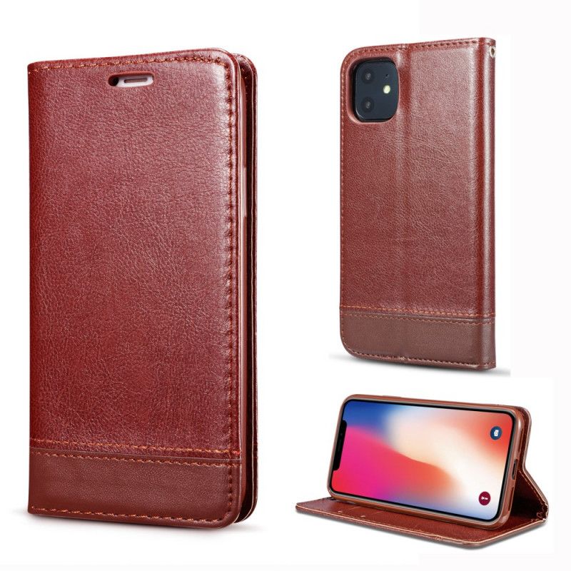 Flip Kotelot iPhone 11 Pro Punainen Musta Yksi Sauma Suojakuori