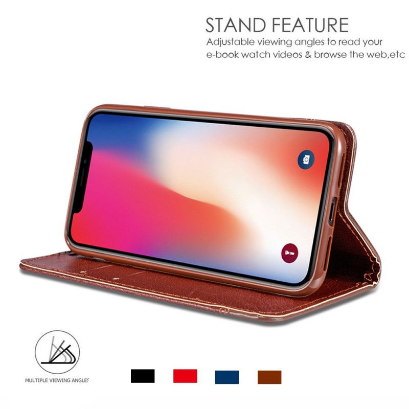 Flip Kotelot iPhone 11 Pro Punainen Musta Yksi Sauma Suojakuori