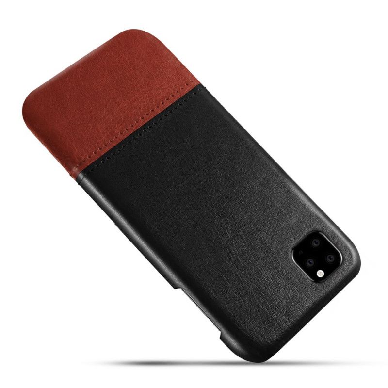 Kuori iPhone 11 Pro Musta Ksq Kaksisävyinen Nahkaefekti