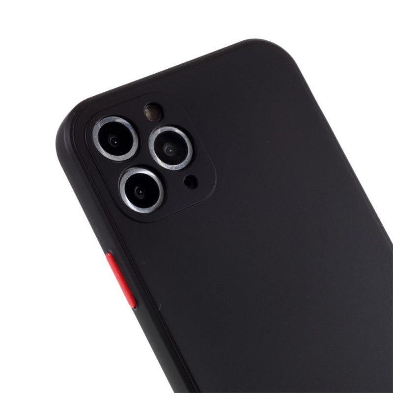 Kuori iPhone 11 Pro Punainen Musta Joustavat Silikonipainikkeet