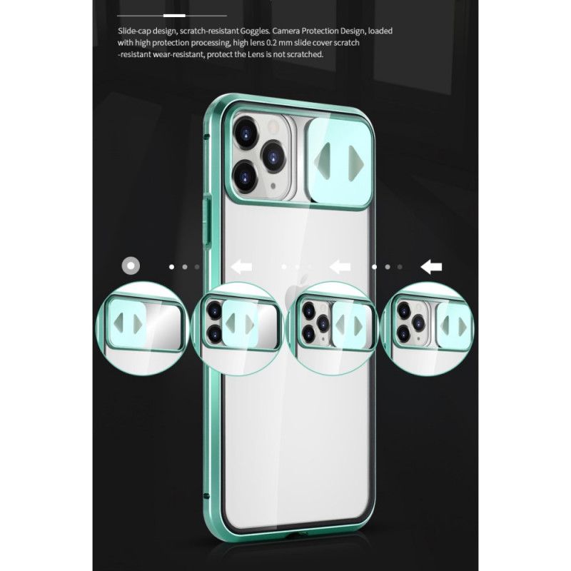 Kuori iPhone 11 Pro Punainen Musta Karkaistu Peililasi Ja Linssinsuojus