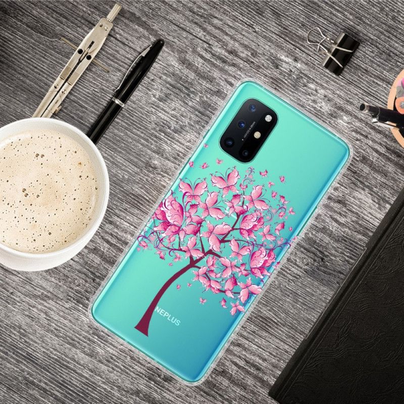 Kuori OnePlus 8T Puhelinkuoret Läpinäkyvä Perhospuu