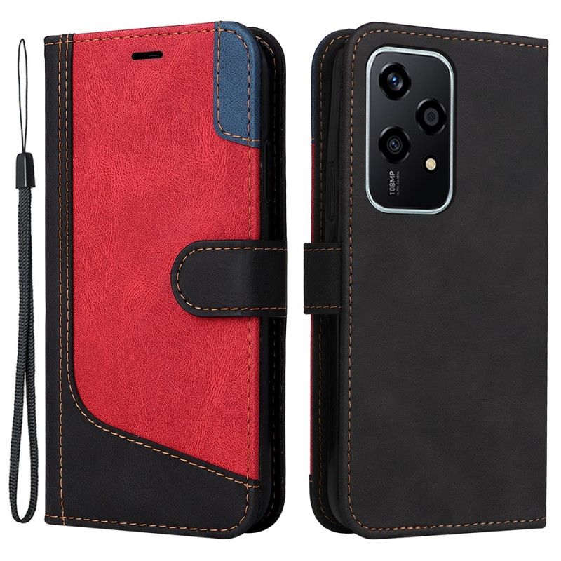 Nahkakotelo Honor 200 Lite Tricolor Hihnalla