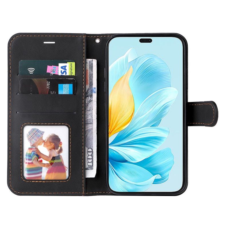 Nahkakotelo Honor 200 Lite Tricolor Hihnalla