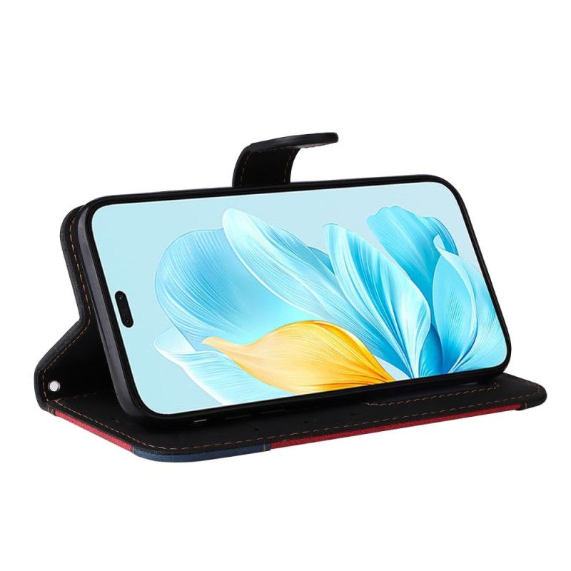 Nahkakotelo Honor 200 Lite Tricolor Hihnalla