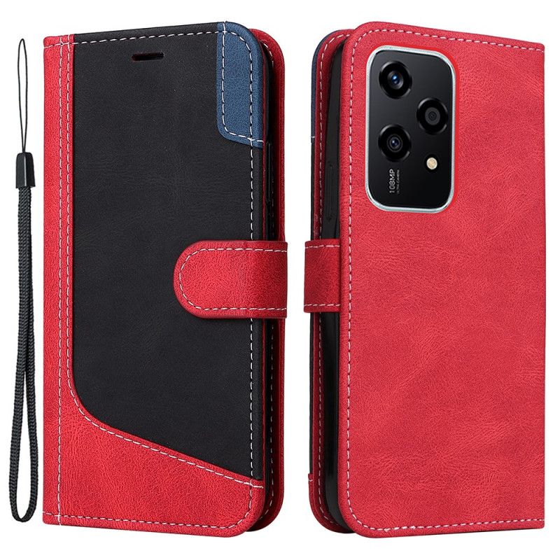 Nahkakotelo Honor 200 Lite Tricolor Hihnalla