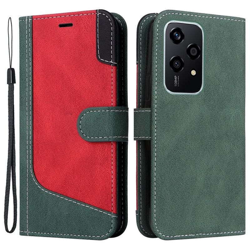 Nahkakotelo Honor 200 Lite Tricolor Hihnalla
