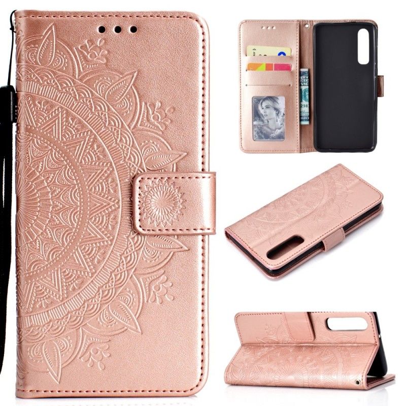 Kotelot Huawei P30 Punainen Harmaa Aurinko Mandala