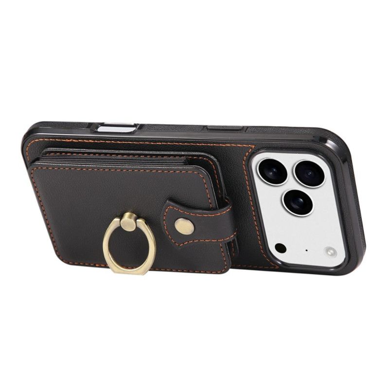 Case iPhone 17 Pro Max Puhelinkuoret Nahkakuvioinen Korttikotelo Ja Rannehihna