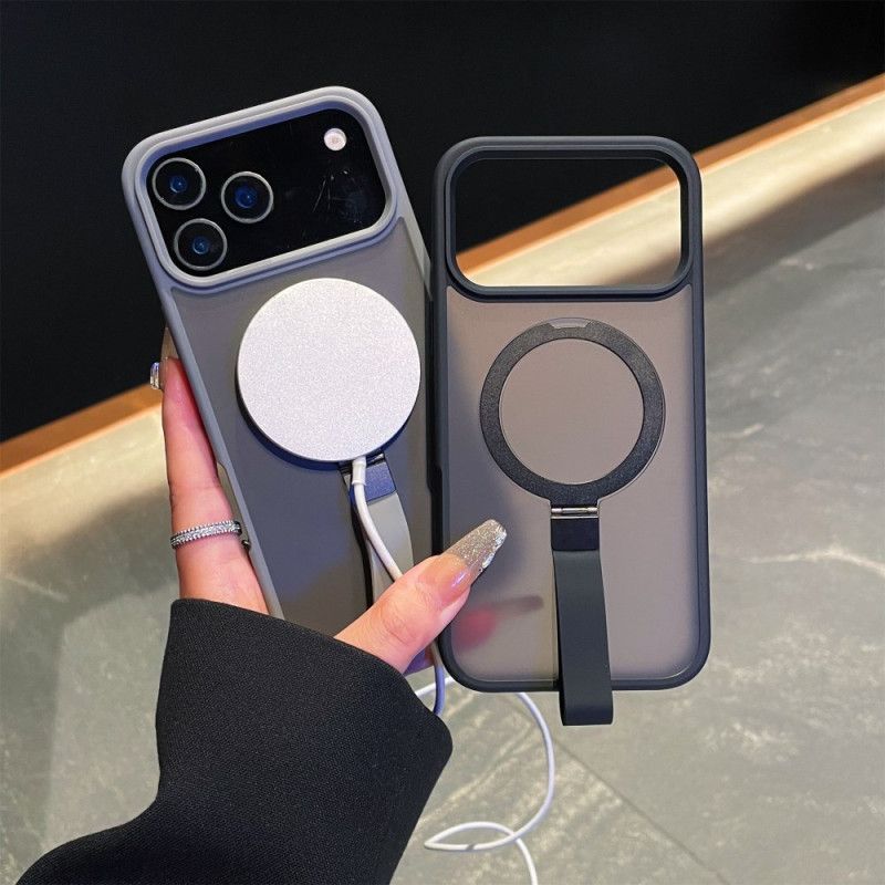 Kuori iPhone 17 Pro Max Integroitu Rannehihna Ja Metallinen Jalusta Suojakuori