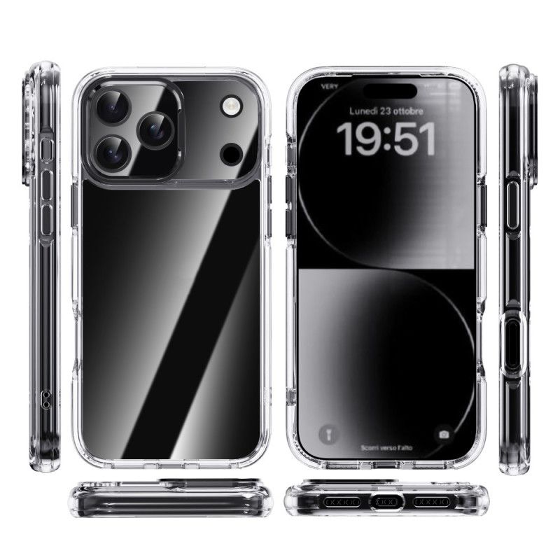 Kuori iPhone 17 Pro Max Ipaky Läpinäkyvä Metallinen Linssikehys