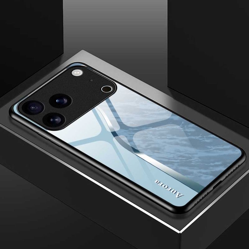 Kuori iPhone 17 Pro Max Vaaleansininen Kuviollinen Karkaistu Lasi Suojakuori