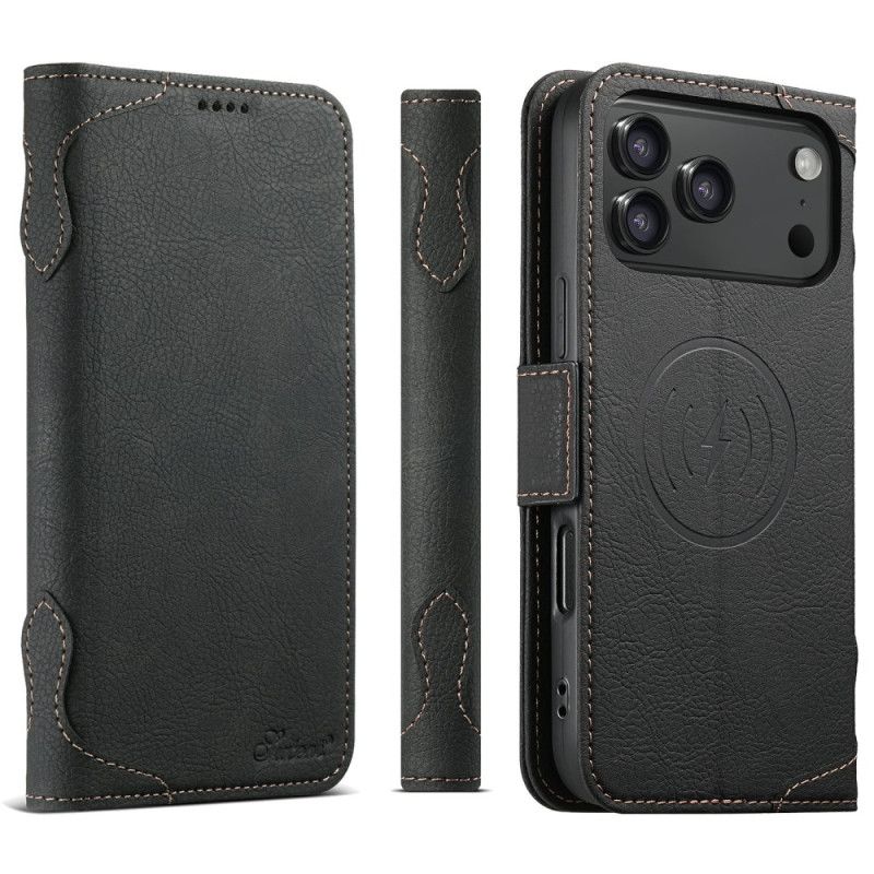 Nahkakotelo iPhone 17 Pro Max Magsafe Premium Vintage -yhteensopiva Suojakuori