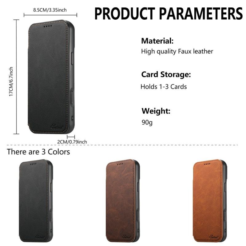 Nahkakotelo iPhone 17 Pro Max Magsafe-yhteensopiva Suteni Suojakuori