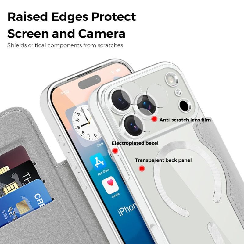 Nahkakotelo iPhone 17 Pro Max Magsafe-yhteensopiva Tikattu