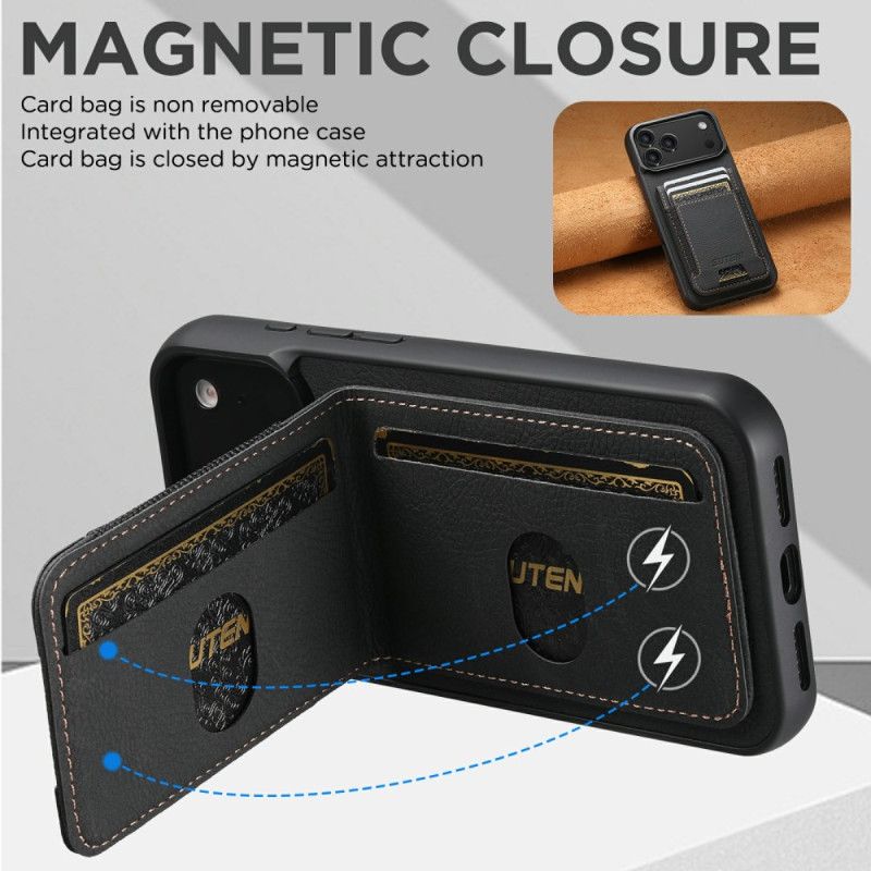 Puhelinkuoret iPhone 17 Pro Max Retrotyylinen Korttikotelo Ja Jalusta